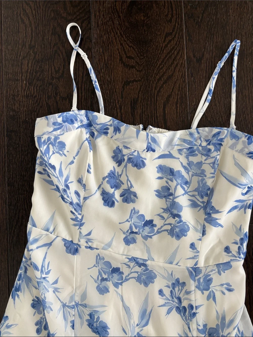 Blue Floral Slip Maxi Dress